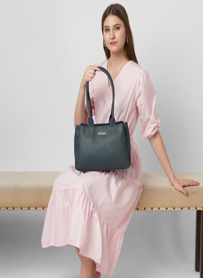 كابريس حقيبة كابريس جيميني متوسطة الحجم للنساء، مزودة بأقسام متعددة للتنظيم والراحة | حقيبة كتف أنيقة ومتينة وواسعة من الداخل، مناسبة للعمل والسفر والاستخدام اليومي (أزرق داكن) - Image 2